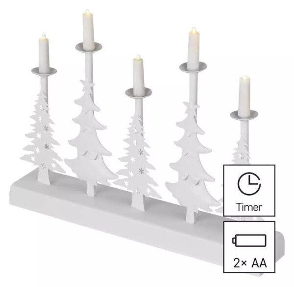 LED Vánoční svícen LED/2xAA bílá
