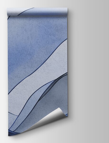 Fototapeta Modré vlnovky na bílém pozadí, Abstraktní fototapety, Populární fototapety, t00928v2 - Tapeko.co.cz