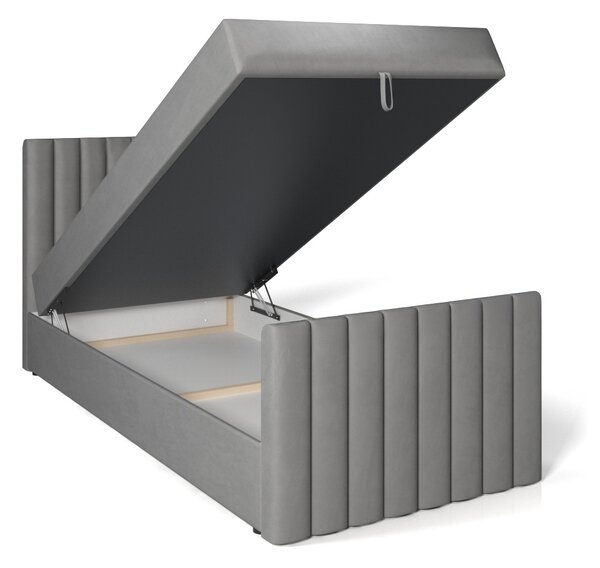 Boxspringová jednolůžková postel 80x200 VANTARA 1 - tmavě hnědá