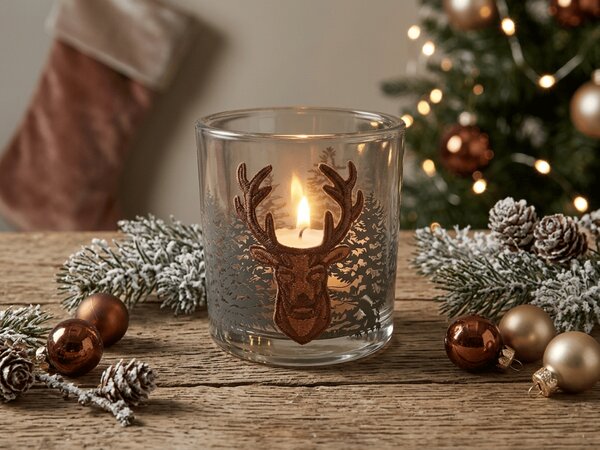 Svícen na čajové svíčky FOREST DEER 8 cm
