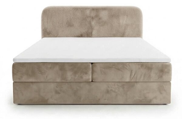 Čalouněná postel boxspring FORENA 160x200 cm béžová Matrace: Matrace Bonell pružinová