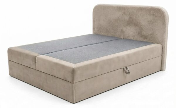 Čalouněná postel boxspring FORENA 160x200 cm béžová Matrace: Matrace Bonell pružinová