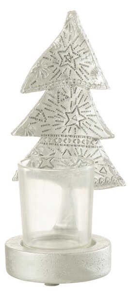 Vánoční svícen CHRISTMAS TREE 17 cm, stříbrný