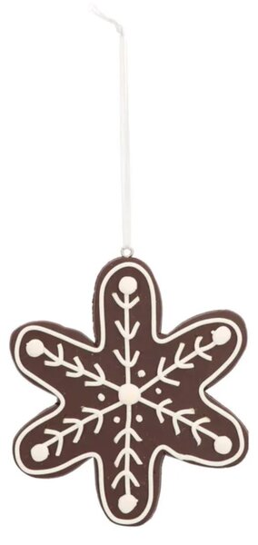 Závěsná vánoční ozdoba CANDY SNOWFLAKE 10 cm, hnědá