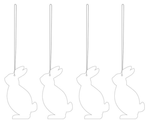 Velikonoční dekorace Deco Hare White - set 4 ks COOEE Design