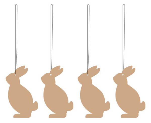 Velikonoční dekorace Deco Hare Cafe Au Lait - 4 ks COOEE Design