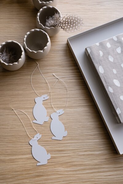 Velikonoční dekorace Deco Hare White - set 4 ks COOEE Design