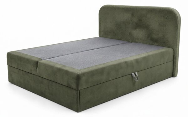 Čalouněná postel boxspring FORENA 140x200 cm tmavě zelená Matrace: Matrace Bonell pružinová