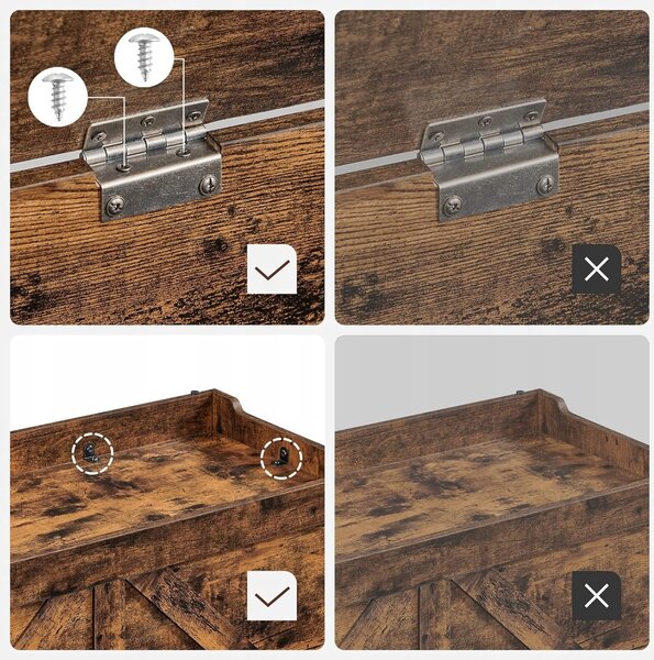 Úložný box s víkem TAYLOR 100x40 cm, rustikálně hnědý