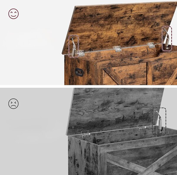 Úložný box s víkem TAYLOR 100x40 cm, rustikálně hnědý