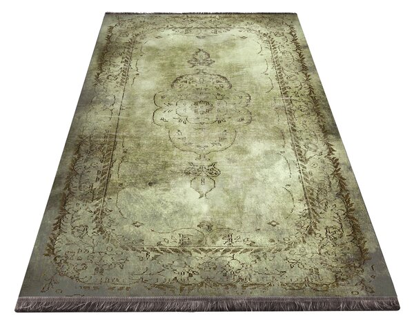 Makro Abra Moderní kusový koberec protiskluzový Horeca-New 150 Klasický olivový zelený Rozměr: 80x150 cm