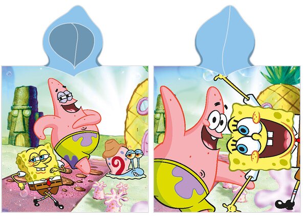 Carbotex Dětské pončo 55x110 cm - Sponge Bob a Patrick