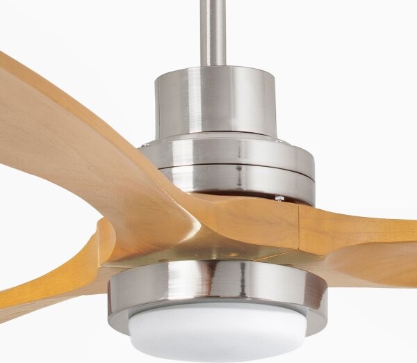 FARO 33560DC-LED Stropní ventilátor LANTAU LED/15W/230V dřevo/chrom pr.132 cm+DO