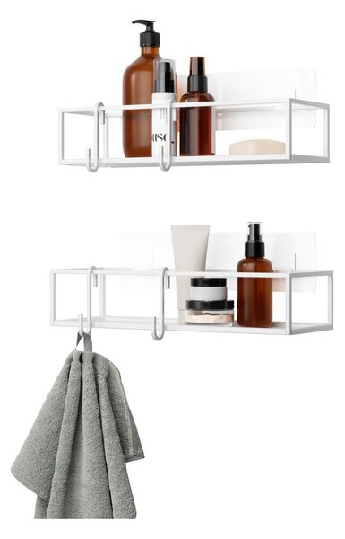 Koupelnové poličky Cubiko White - set 2 ks Umbra