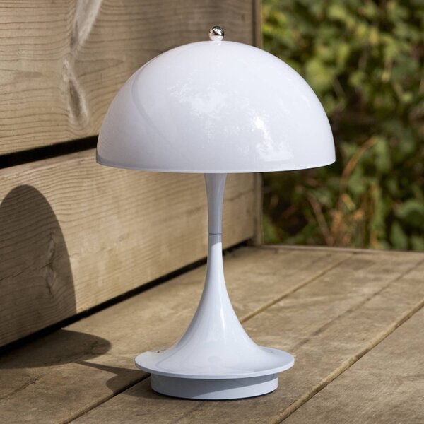 Louis Poulsen Panthella PORTABLE 160 V3, opálově světle modrá, stmívatelný, Modrá, Obývací pokoj / jídelna, Plast, Design