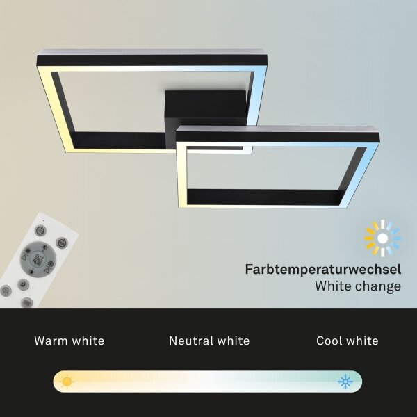 Brilo - LED RGBW Stmívatelný přisazený lustr FRAME 2xLED/17W/230V 2700-6500K+ DO