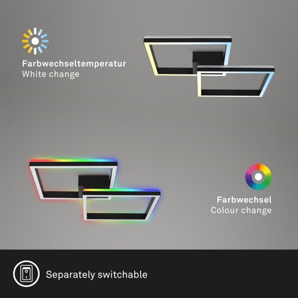 Brilo - LED RGBW Stmívatelný přisazený lustr FRAME 2xLED/17W/230V 2700-6500K+ DO