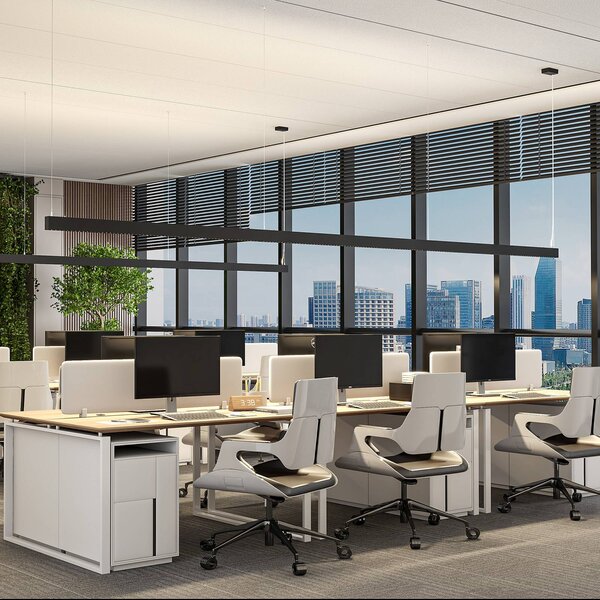 Molto Luce LED závěsné světlo PERFORA PROLINE M černá 106 cm DALI up/down, stmívatelný, Černá, Obývací pokoj / jídelna, Hliník, Moderní