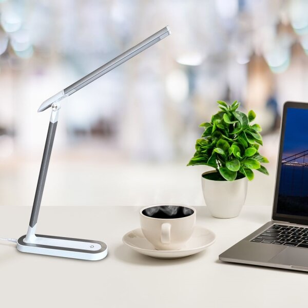 LED Stmívatelná dotyková stolní lampa MADERA LED/7W/230V bílá