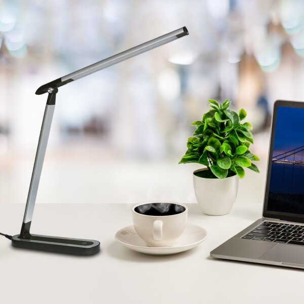 LED Stmívatelná dotyková stolní lampa MADERA LED/7W/230V černá