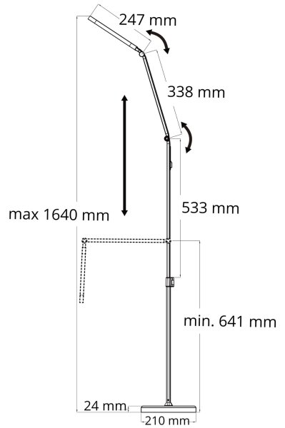 LED Stmívatelná dotyková stojací lampa FERRARA LED/13W/230V 3000/4000/6000K