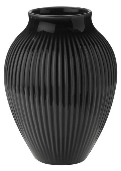 Keramická váza Knabstrup Ripple Black 12,5 cm Knabstrup
