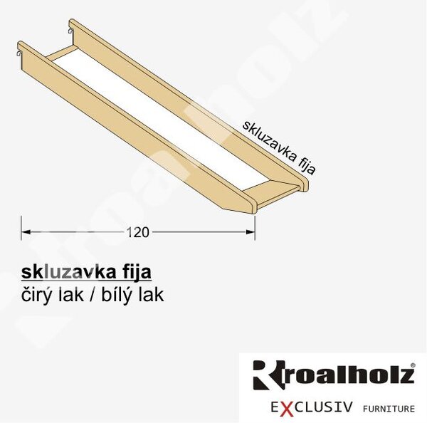 SKLUZAVKA FIJA ke zvýšené posteli FIJA N (SKLUZAVKA FIJA masiv pro děti ke zvýšené posteli FIJA N)