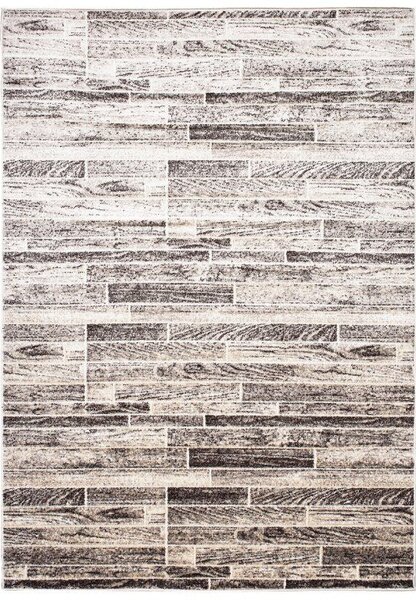 Makro Abra Kusový koberec PETRA 3040 1 244 Desky Dřevo Moderní šedý béžový hnědý Rozměr: 120x170 cm