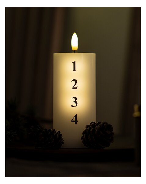 Adventní LED svíčka Sille White Black 15 cm Sirius