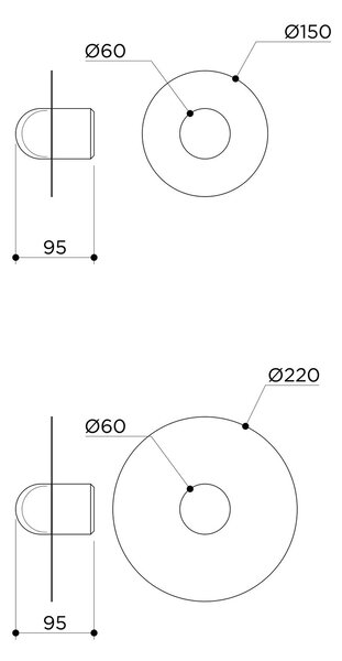 Contain designová nástěnná svítidla Alba Simple Wall (průměr 22 cm)