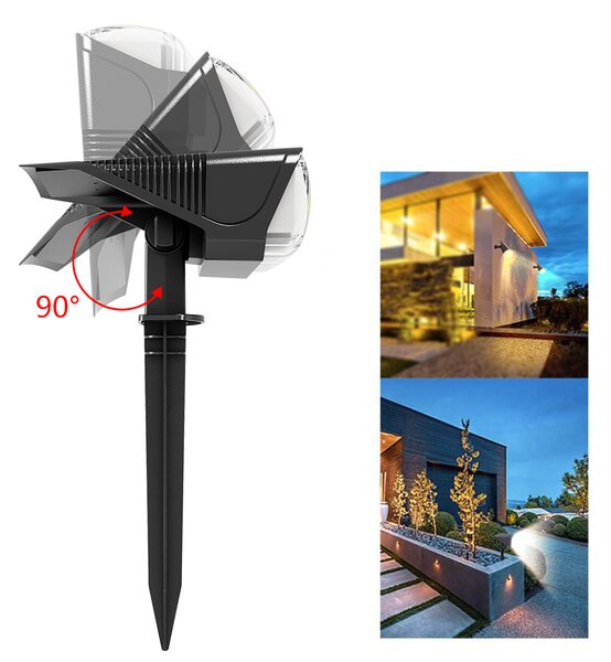LEDSolar 42 solární venkovní světlo svítidlo do země 2 ks, 42 LED, bezdrátové, iPRO, 1W, studená barva