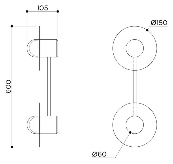 Contain designová nástěnná svítidla Alba Double Wall (průměr 22 cm)