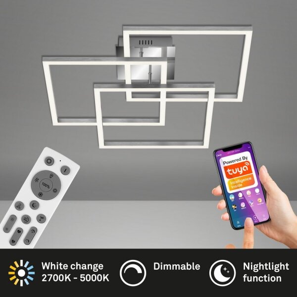 Brilo - LED Stmívatelný přisazený lustr FRAME LED/40W/230V Wi-Fi Tuya + DO