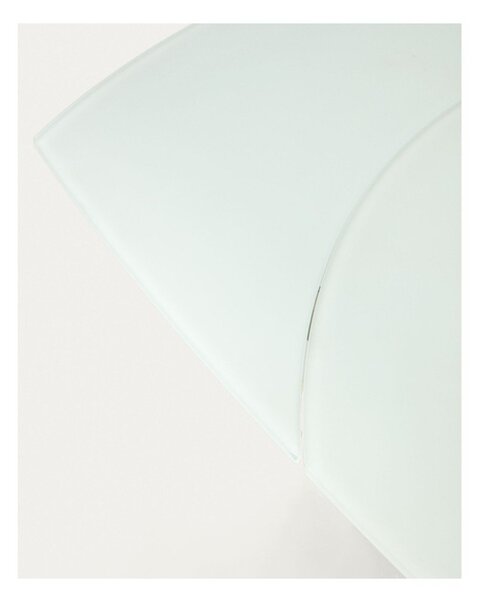 Bílý rozkládací jídelní stůl se skleněnou deskou 100x130 cm Yodalia – Kave Home