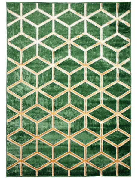 Makro Abra Kusový koberec TURMALIN MP98A Geometrický zelený zlatý Rozměr: 120x170 cm
