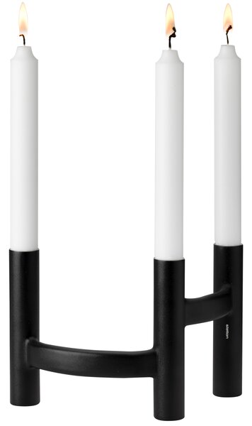 Svícen Ora Three-Branch Black Stelton
