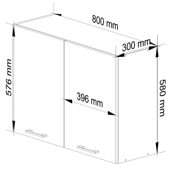 Závěsná kuchyňská skříňka 80 cm VERMINA - bílá
