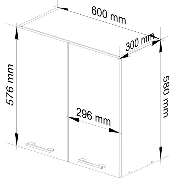 Závěsná kuchyňská skříňka 60 cm VERMINA - bílá