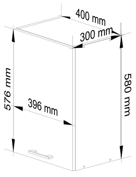 Závěsná kuchyňská skříňka 40 cm VERMINA - bílá
