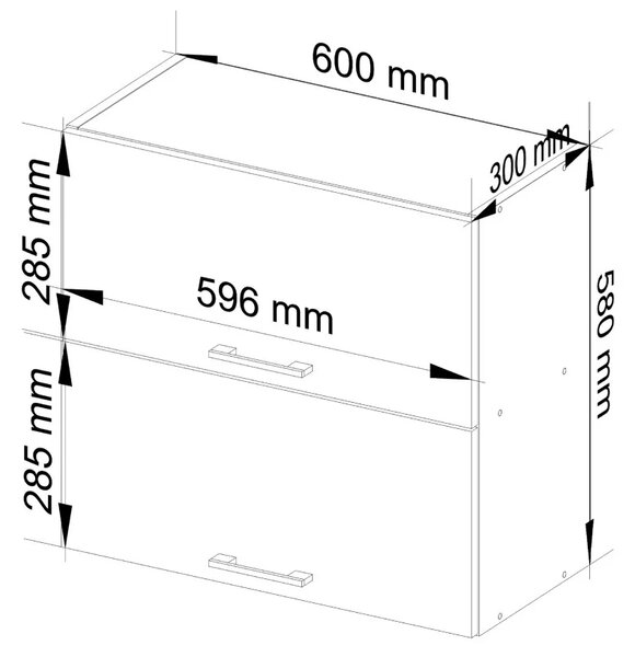 Horní závěsná kuchyňská skříňka 60 cm VERMINA - bílá