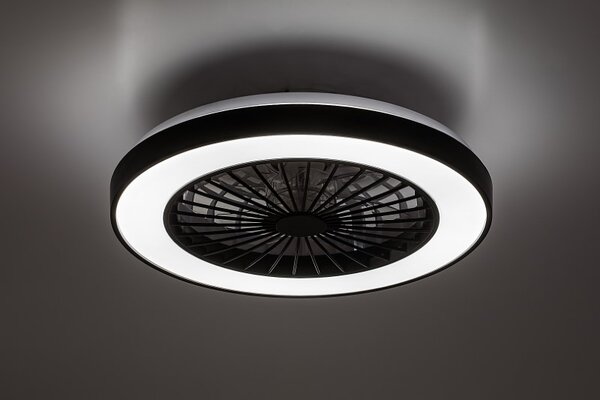 RABALUX 71336 Dalfon2 stropní svítidlo s ventilátorem D480mm LED 40W/2200lm 3000+4000+6000K černá, stmívatelné, dálkový ovladač
