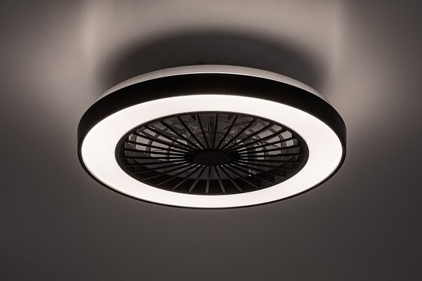 RABALUX 71336 Dalfon2 stropní svítidlo s ventilátorem D480mm LED 40W/2200lm 3000+4000+6000K černá, stmívatelné, dálkový ovladač