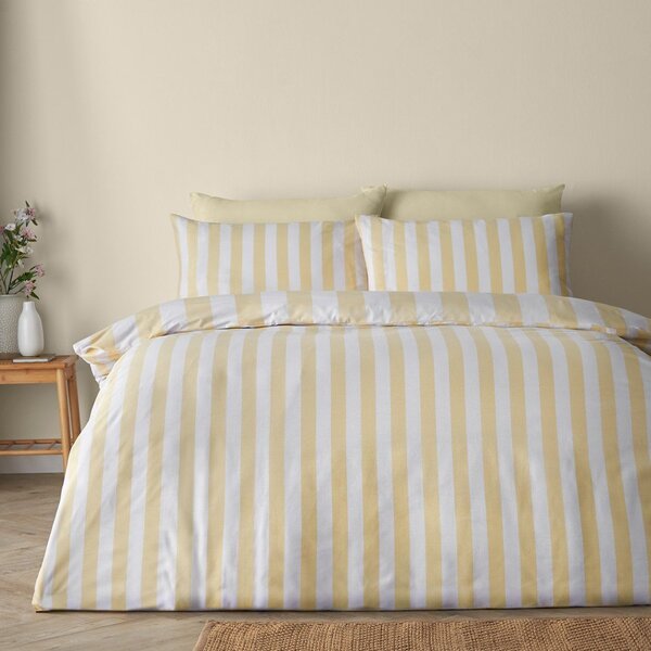 Žluté povlečení na jednolůžko 135x200 cm Cove Stripe – Catherine Lansfield