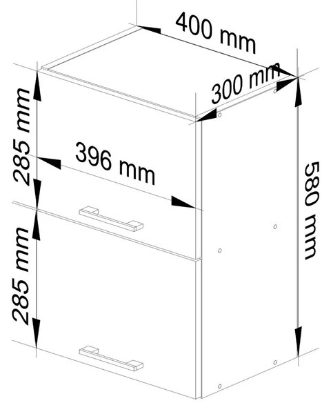 Horní závěsná kuchyňská skříňka 40 cm VERMINA - bílá