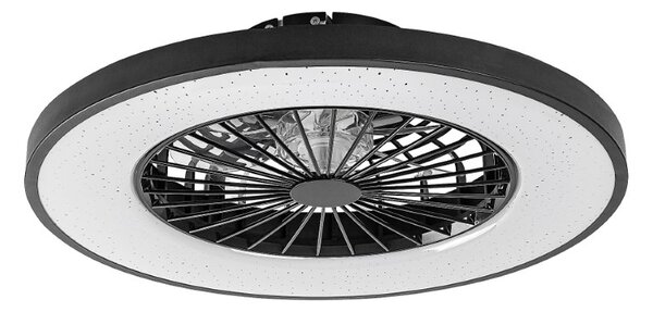 RABALUX 71334 Dalfon2 stropní svítidlo s ventilátorem D540mm LED 72W/2100lm 3000-6500K černá, stmívatelné, dálkový ovladač, starlight efekt