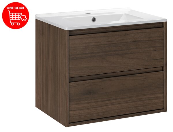 Comad Koupelnová skříňka s nábytkovým umyvadlem Viola Villa 60 walnut villa