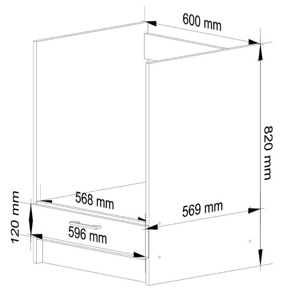 Sporáková skříňka 60 cm VERMINA - bílá
