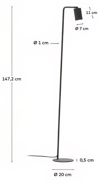 Béžová kovová stojací lampa Kave Home Manie 147 cm