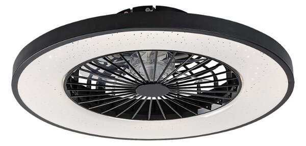 RABALUX 71334 Dalfon2 stropní svítidlo s ventilátorem D540mm LED 72W/2100lm 3000-6500K černá, stmívatelné, dálkový ovladač, starlight efekt