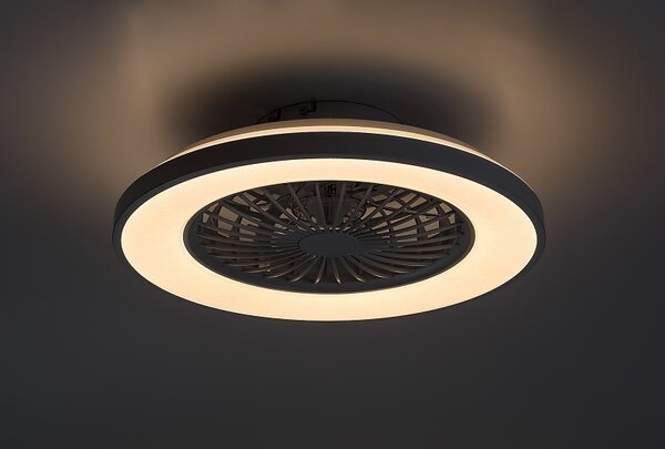 RABALUX 71332 Dalfon2 stropní svítidlo s ventilátorem D485mm LED 48W/2400lm 3000-6500K bílá, stmívatelné, dálkový ovladač, starlight efekt